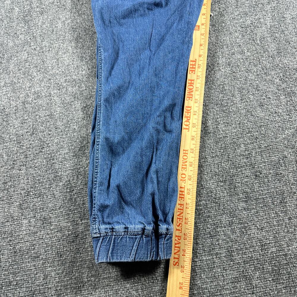 Levi's Women's M Blue Denim Jogger Pants Elastic Waist Drawstring Cuffed - Picture 5 of 8